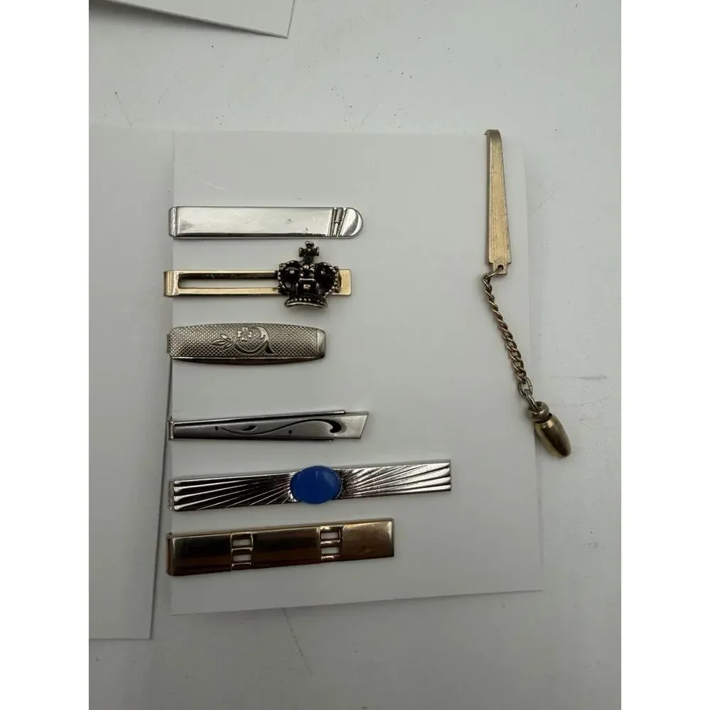 Vintage Lot 60+ Tie Clip/ Tie Pin Signed Anson Hicock Swank Gold Silver Tone